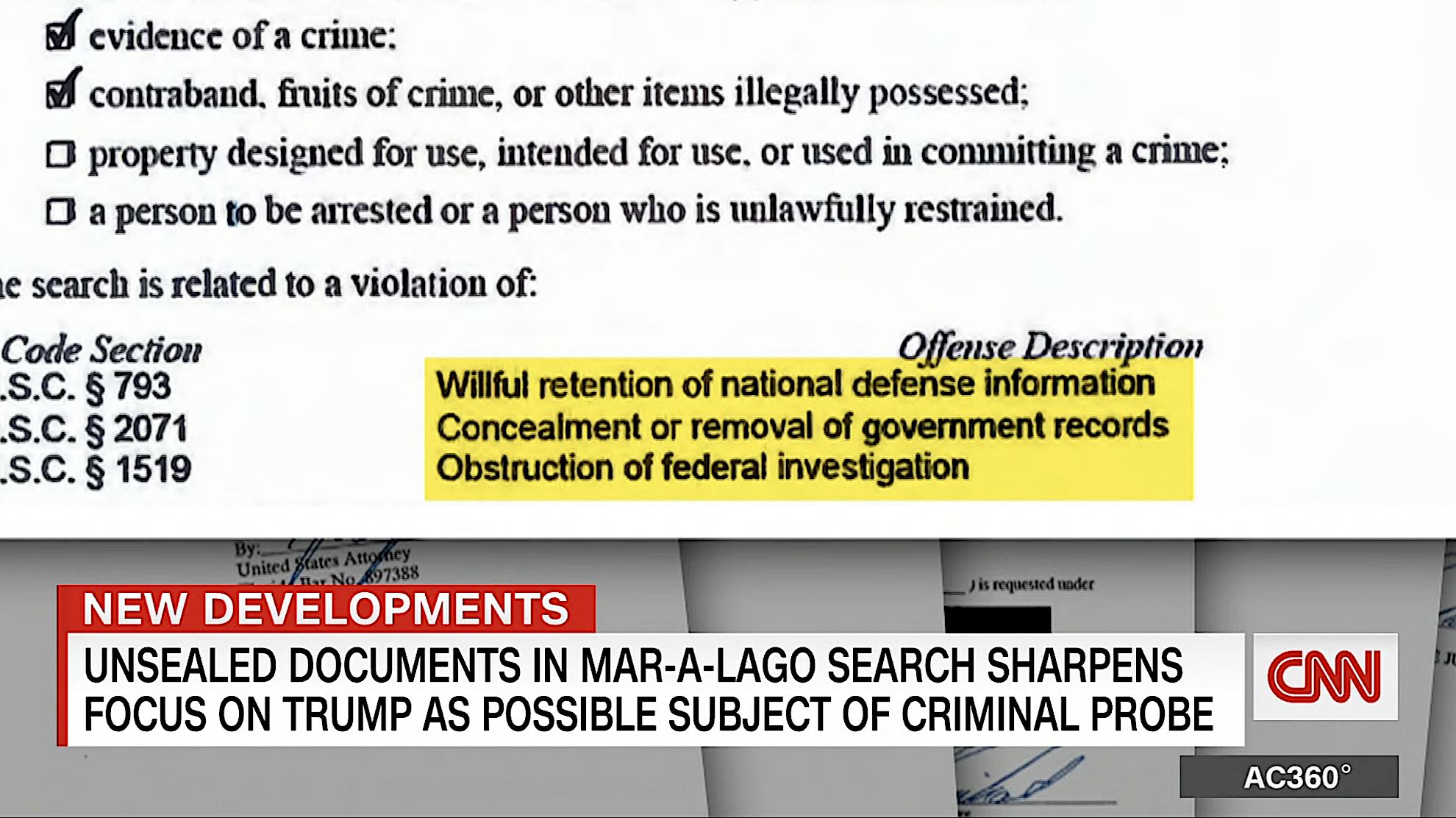 FBI&#039;s Trump search document