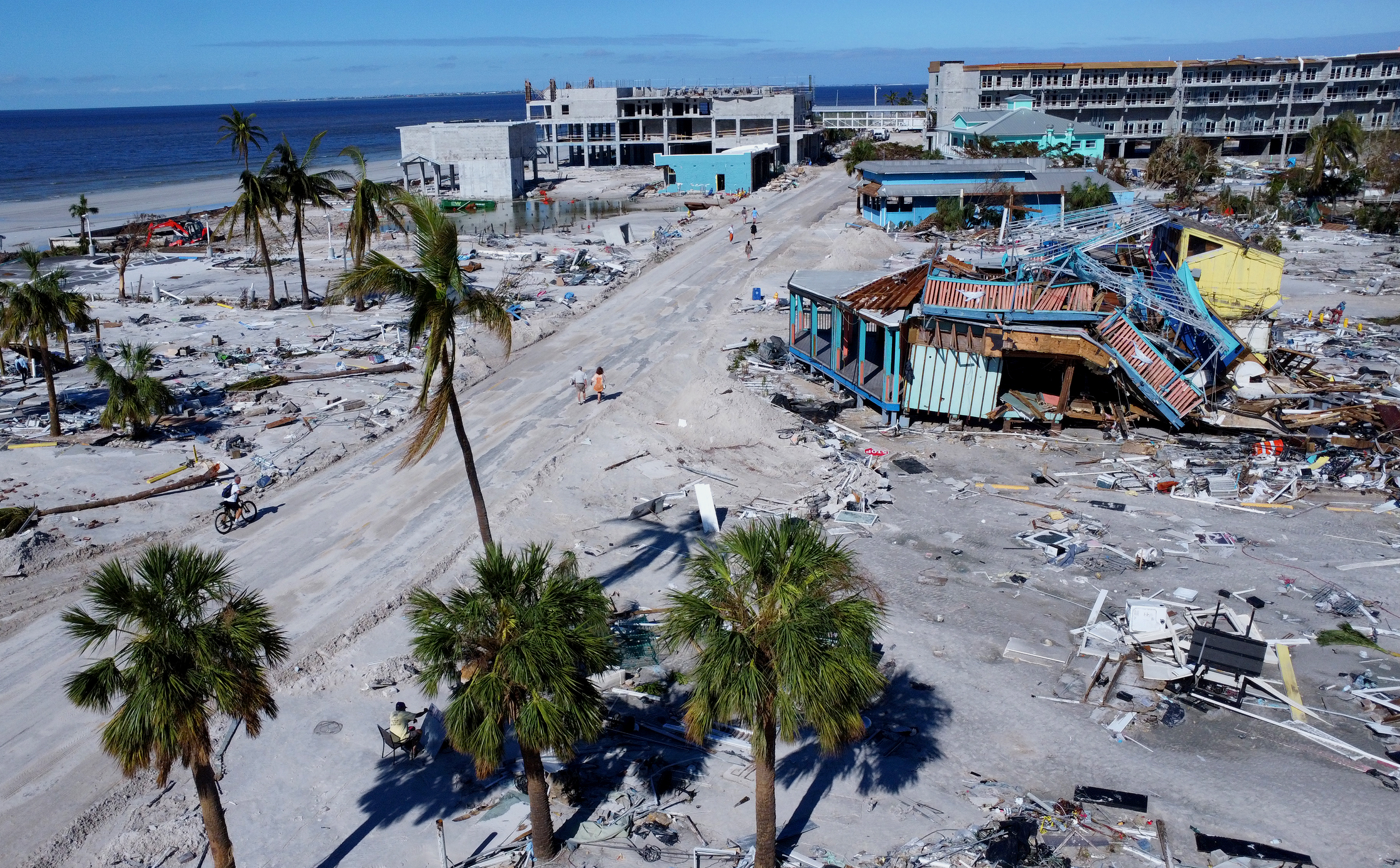 A view of Fort Myers Beach, Florida following Hurricane Ian. 
