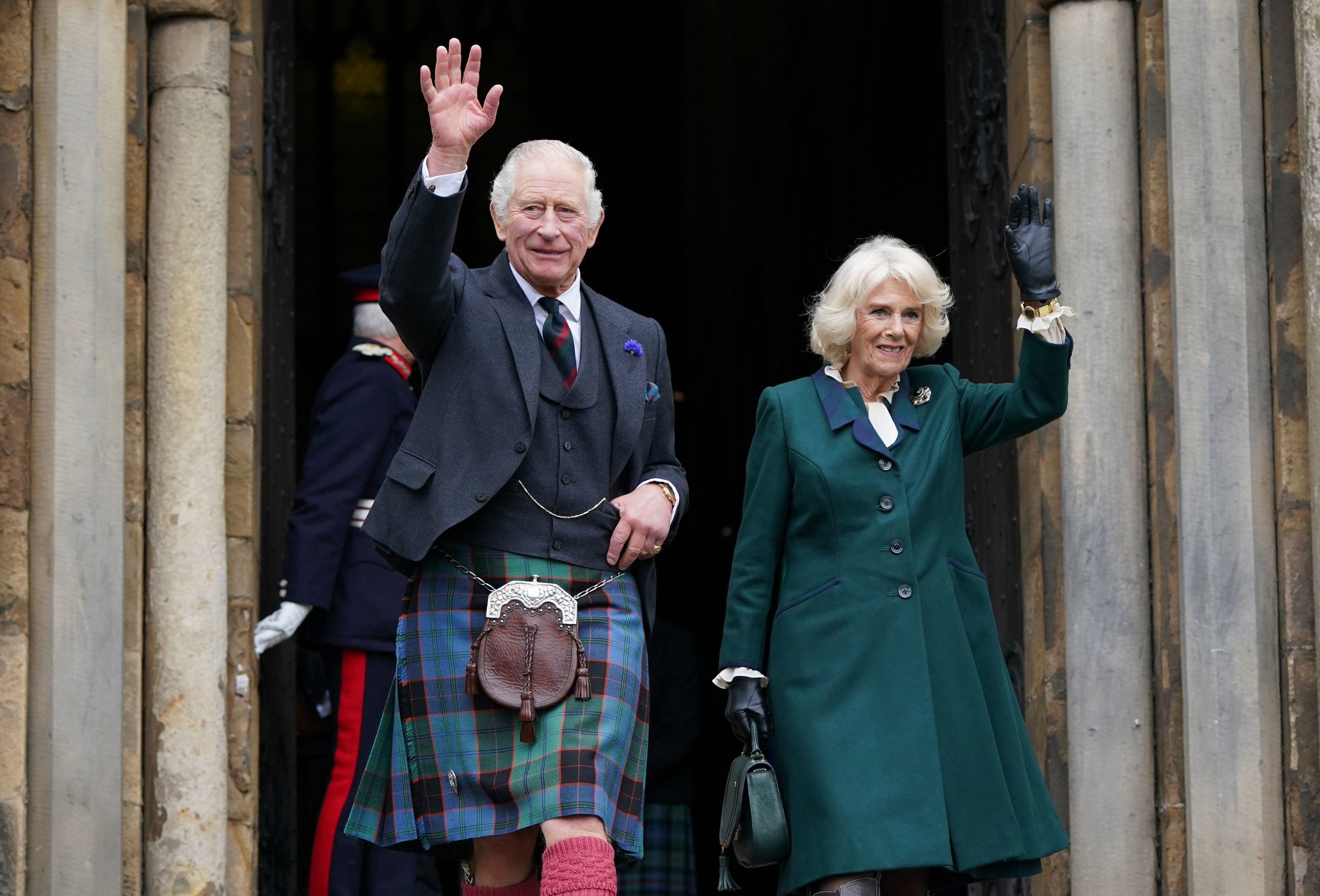 King Charles III and Camilla, queen consort arrive in Dunfermline, Scotland