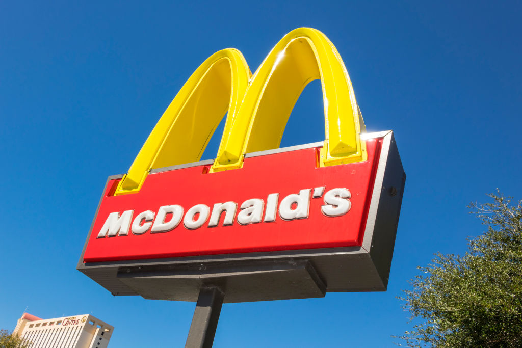 A view of a McDonald&#039;s restaurant sign in Orlando, Florida. 