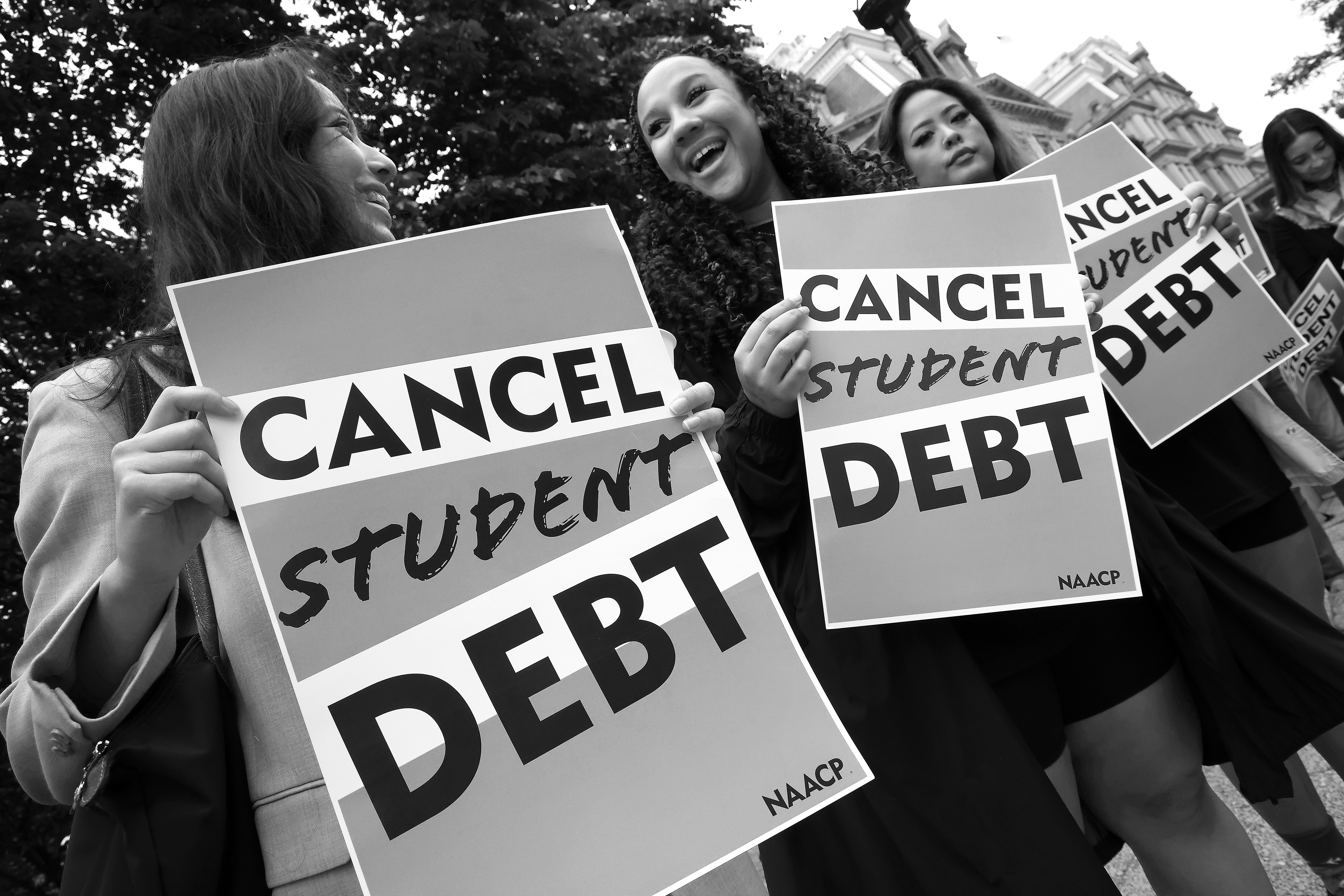 Signs about student debt