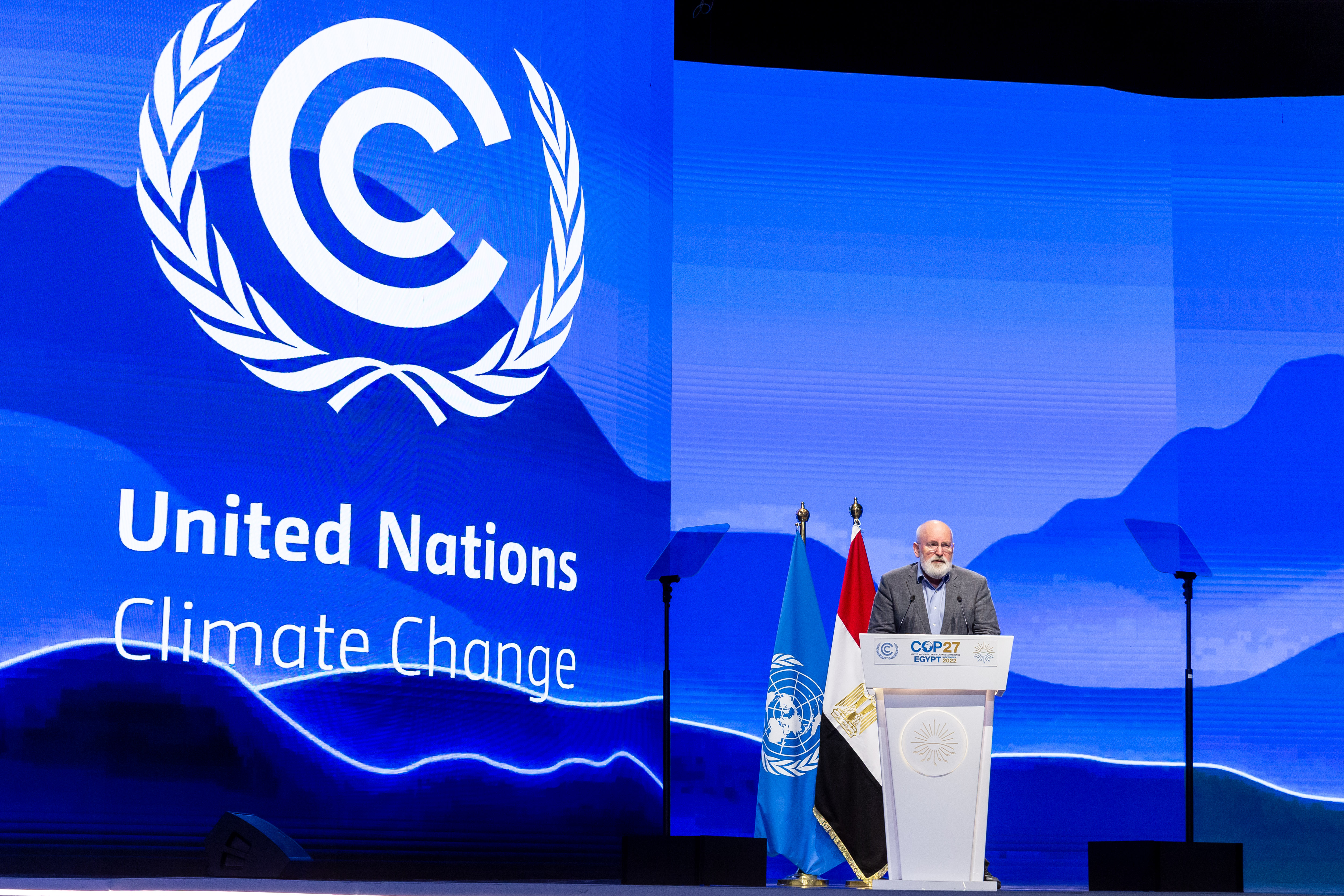 A speech being given during the COP27 climate conference in Egypt. 
