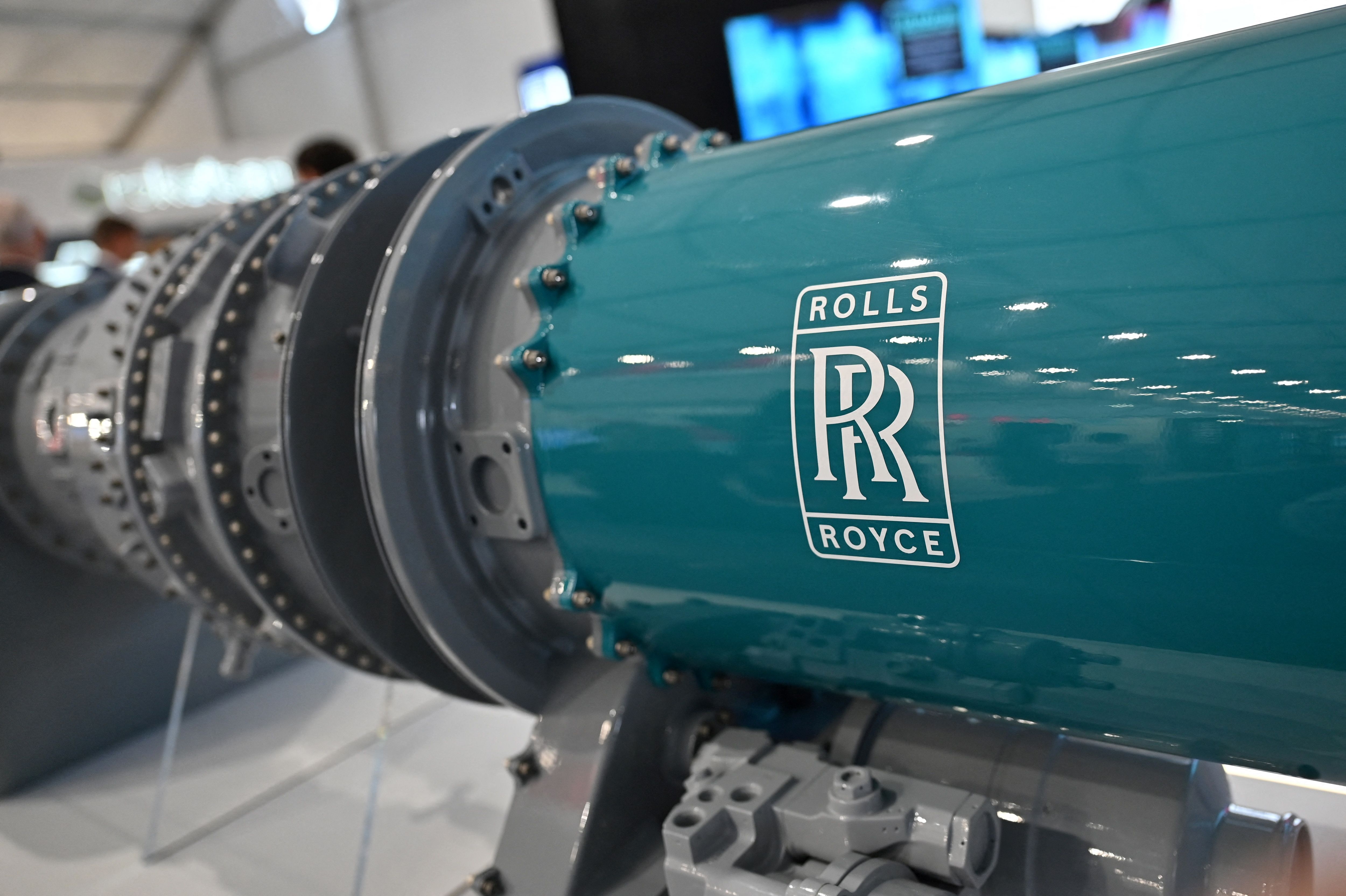 A Rolls-Royce engine seen during an airshow. 