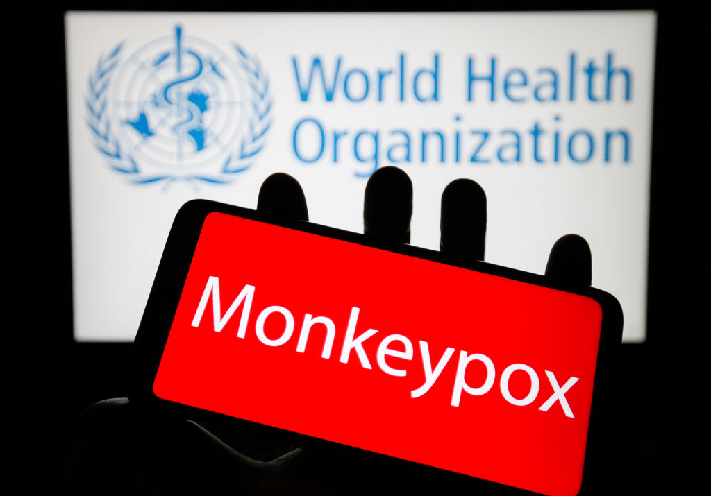 monkeypox in front of world health organization sign