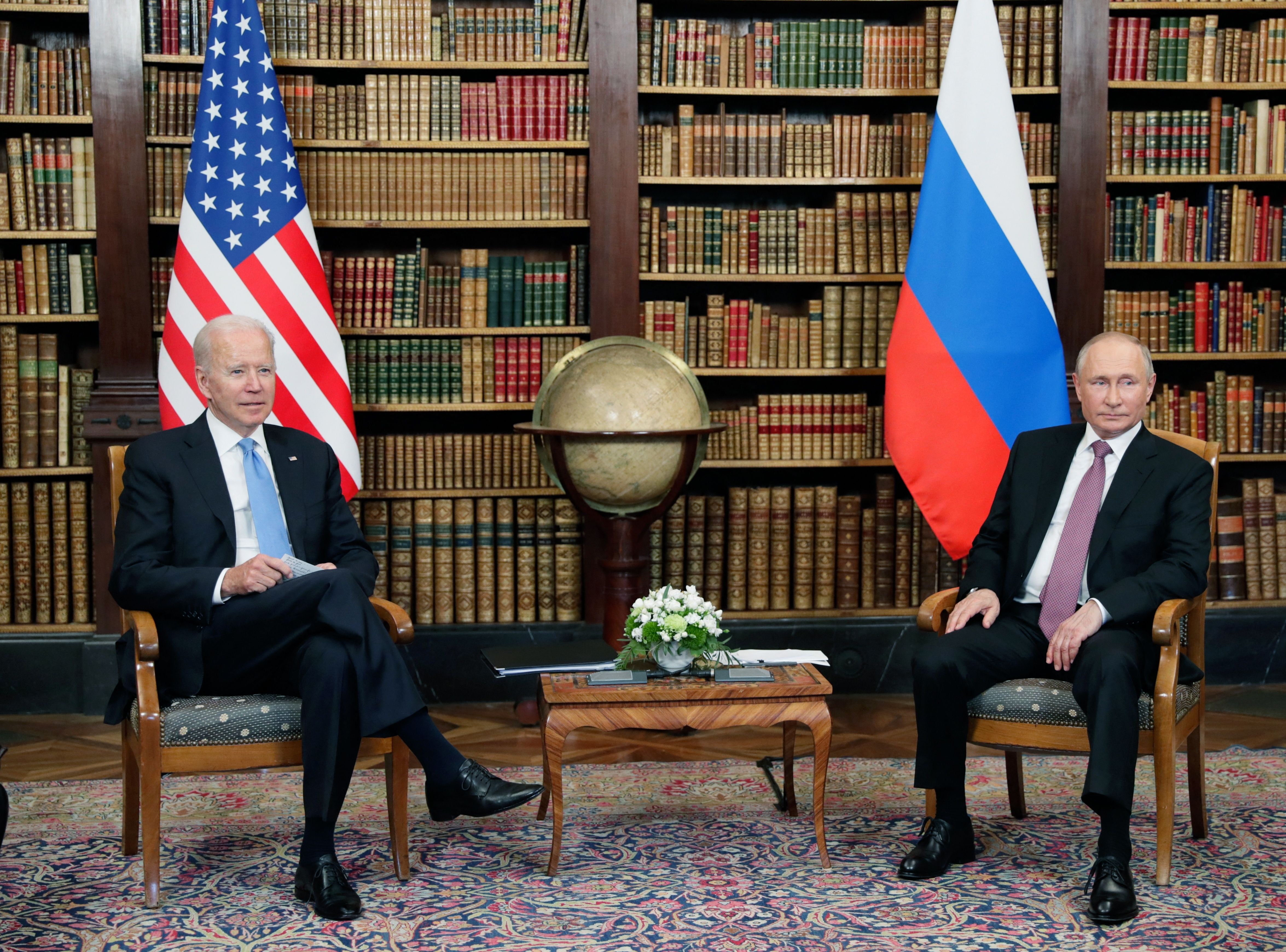 President Biden meets with Russian President Vladimir Putin in 2021. 