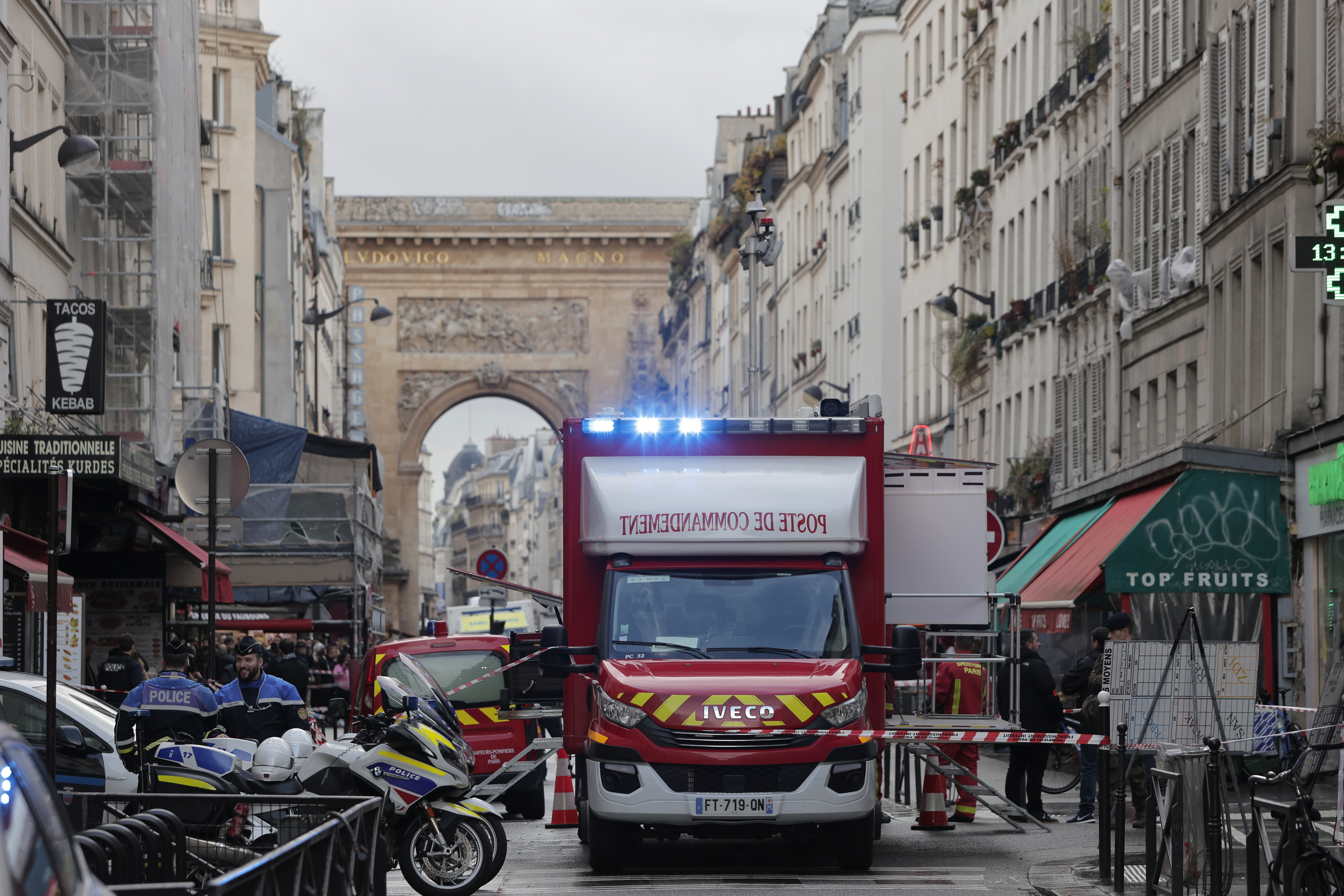The scene in Paris following a shooting at a Kurdish cultural center. 