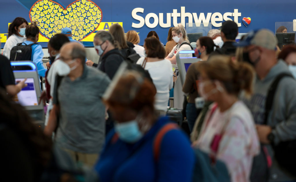 Passengers stranded at Southwest check-in