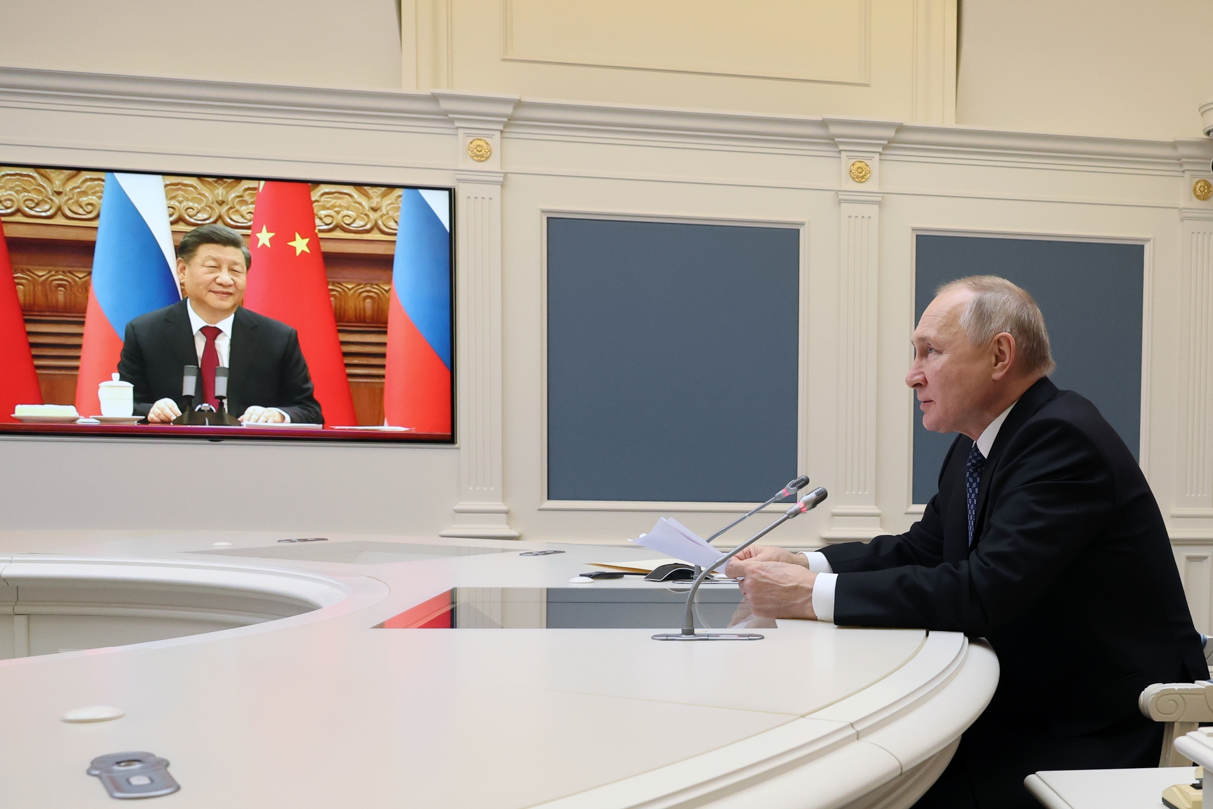 Xi and Putin virtual meeting