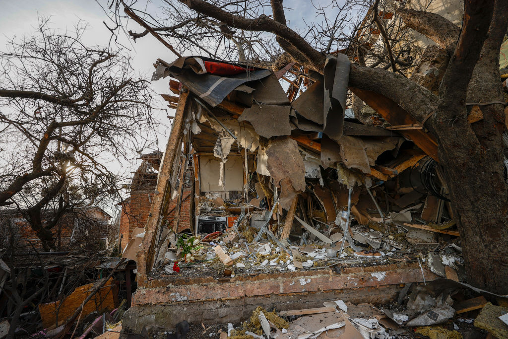 Destroyed house in Kyiv