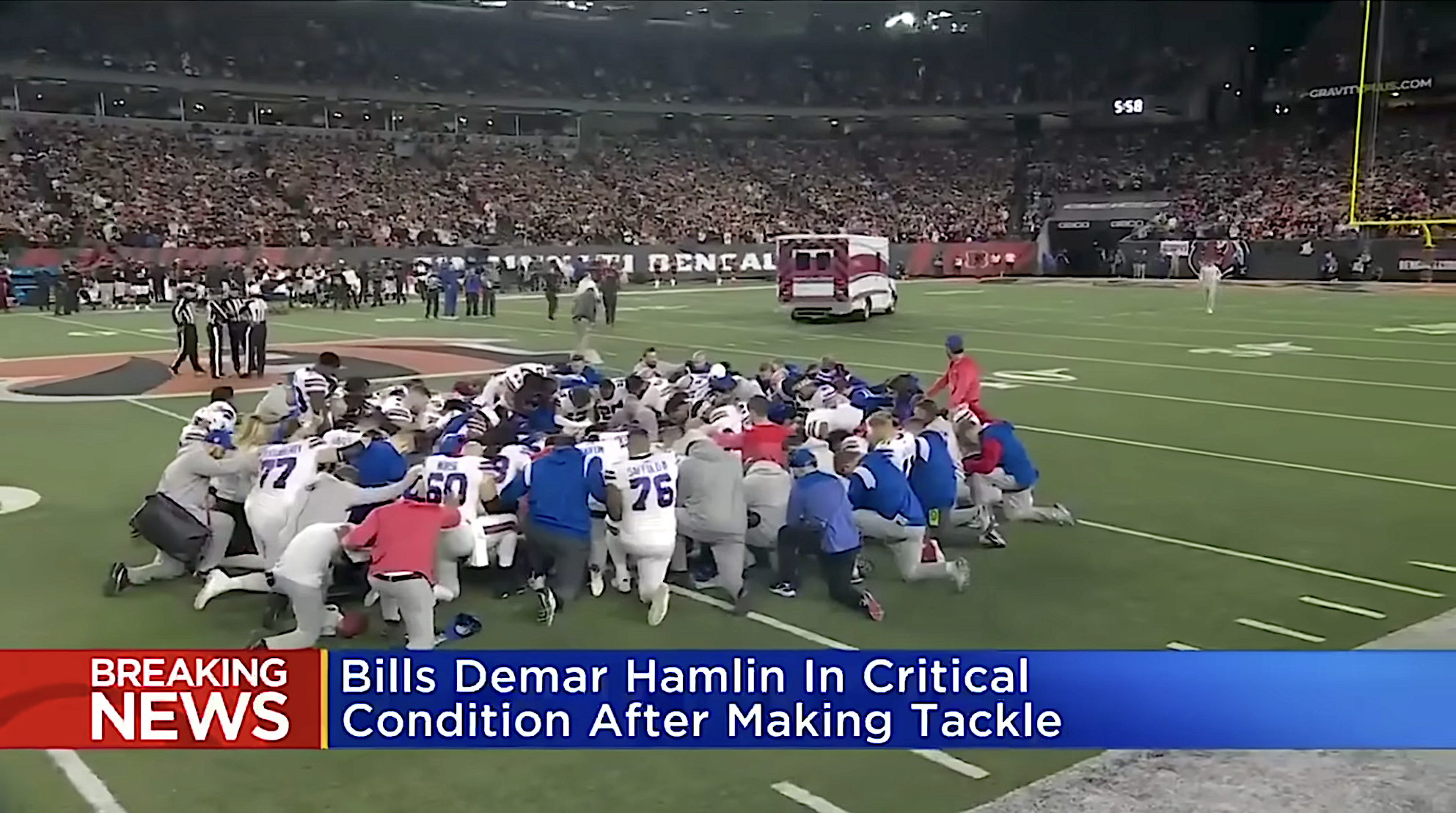 Demar Hamlin collapses during NFL game
