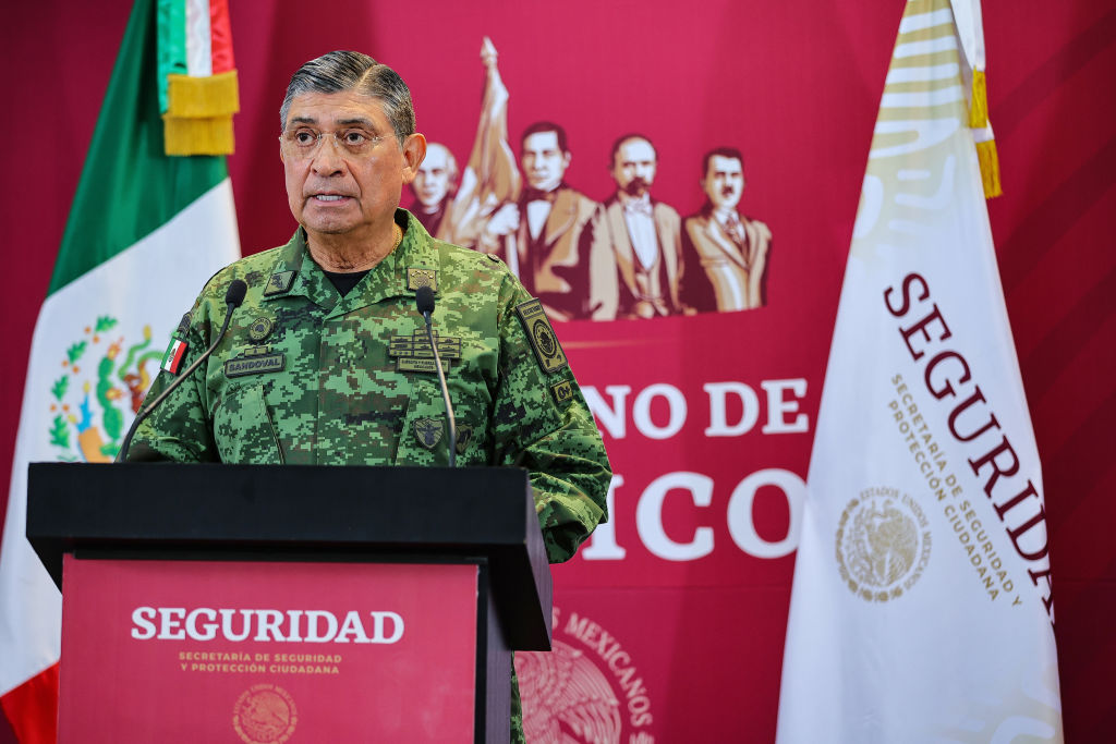 Mexican Secretary of Defense, Luis Cresencio Sandoval speaks during a press conference