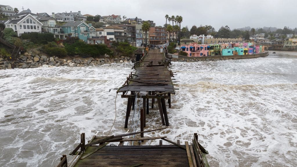 A damaged pier in Capitola, California.