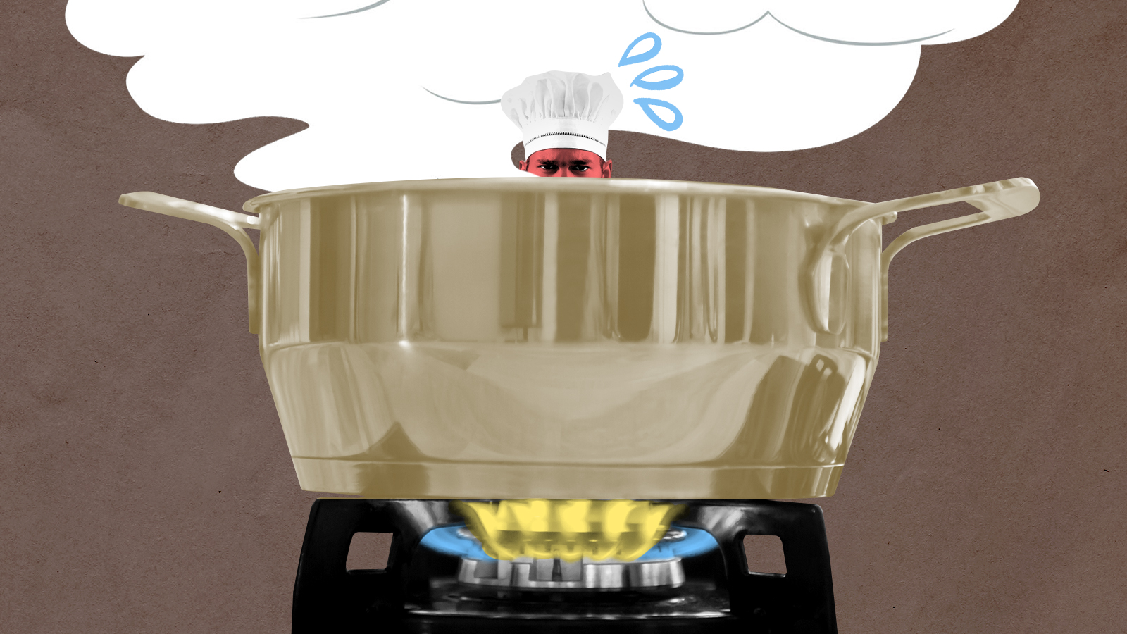 A chef in a pot.