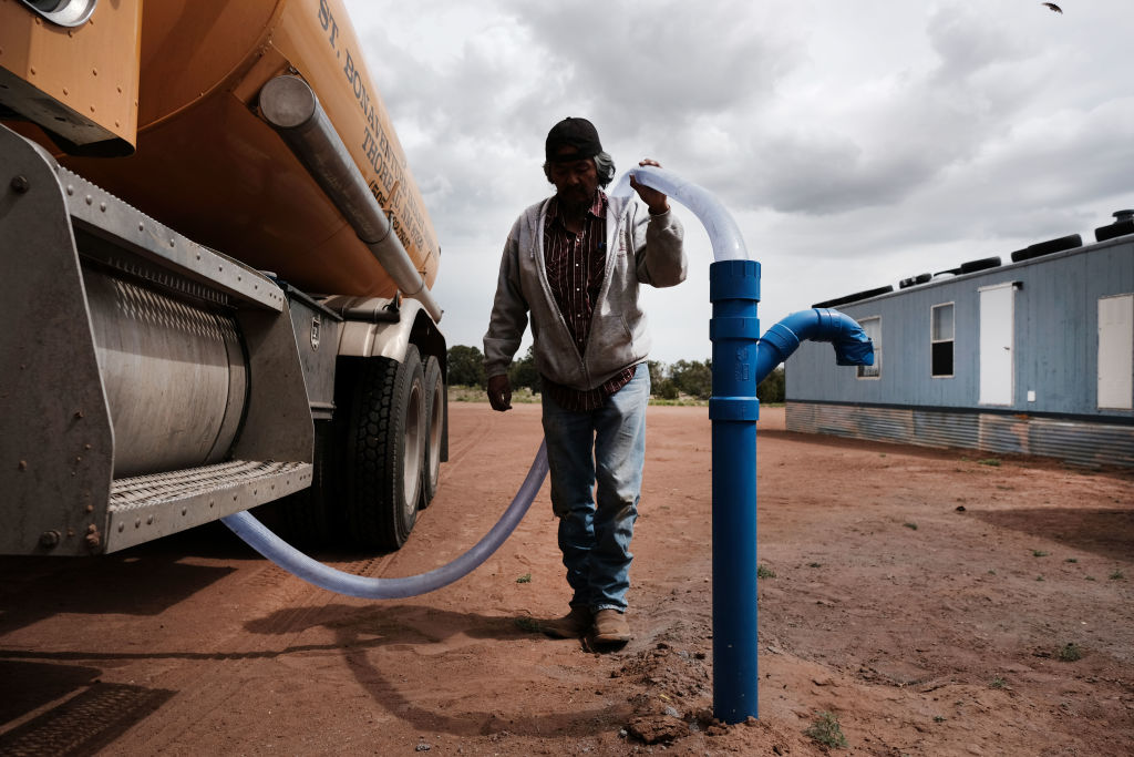 Water tanker being filled in Arizona