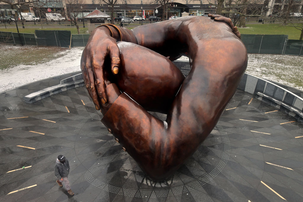  Embrace, the Dr. Martin Luther King Jr. memorial sculpture at Boston Common