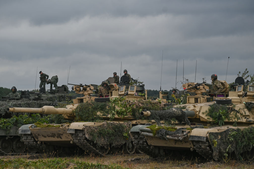 M1 Abrams battle tanks in Poland