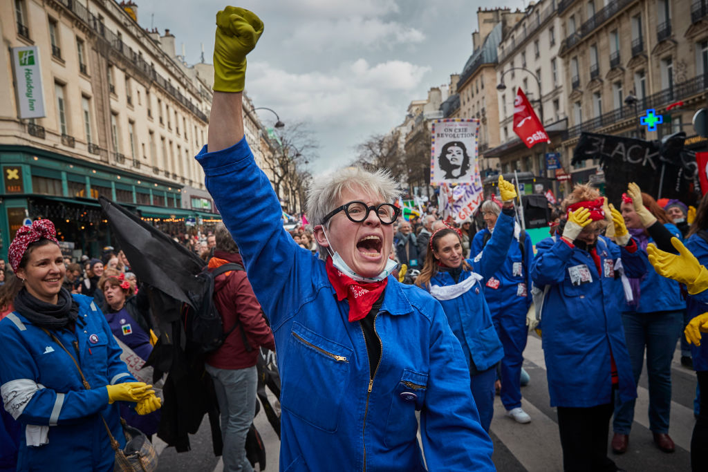 French protesters take to the streets.