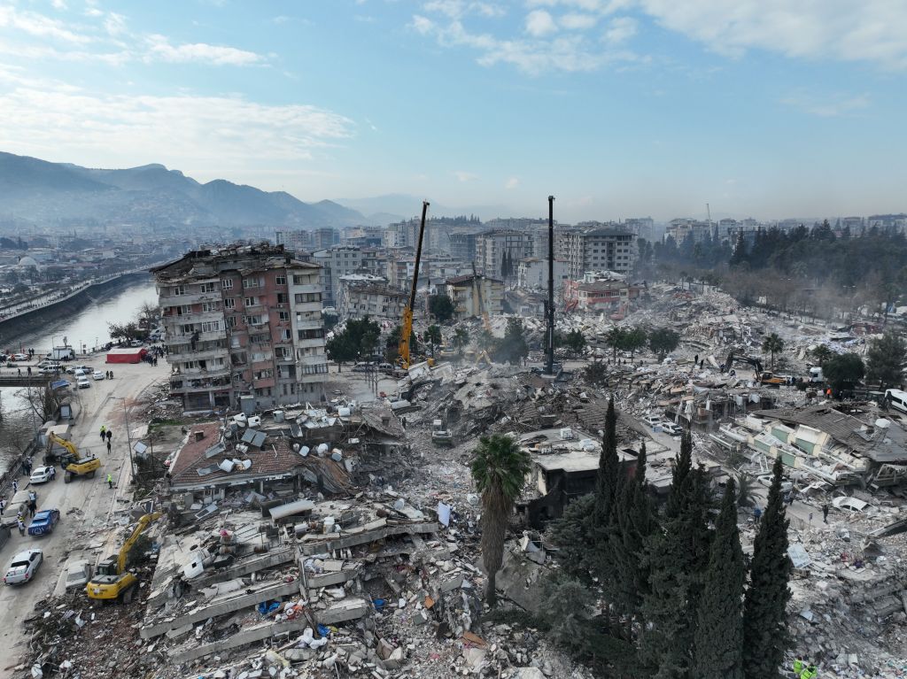 The aftermath of an earthquake in Turkey and Syria. 