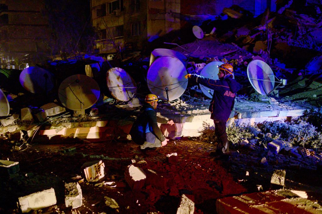 Earthquake rubble in Turkey.