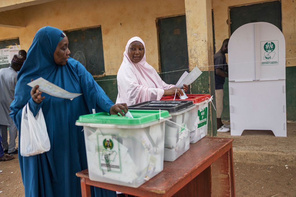 Nigerians vote during their presidential election. 