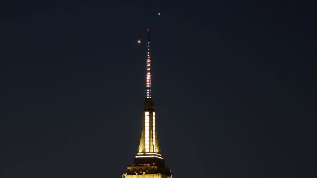 Venus and Jupiter near Empire State Building