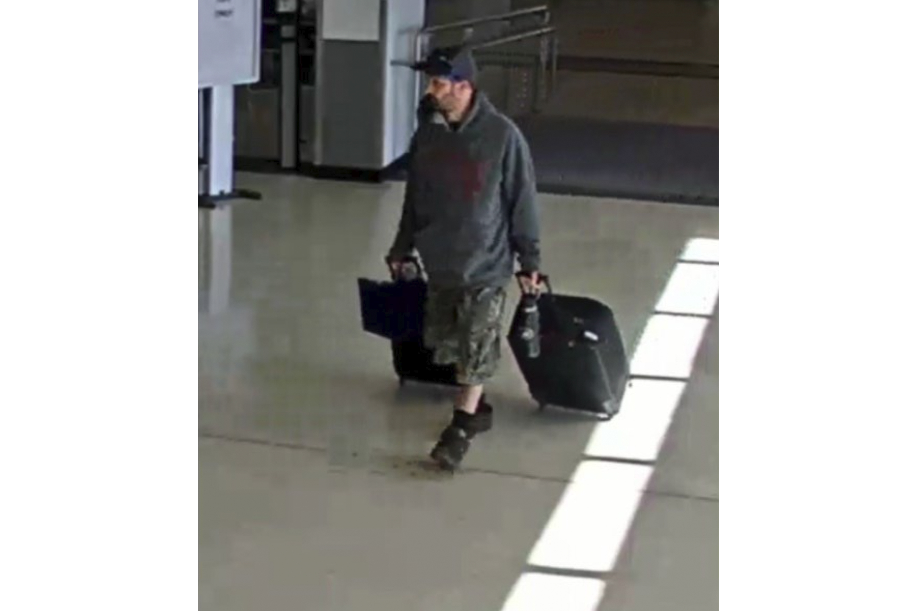 camera image released in an FBI affidavit shows alleged suspect Marc Muffley at Lehigh Valley International Airport