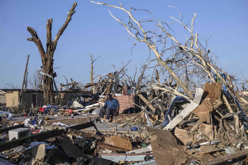 A view of the rubble in Mississippi following a devastating tornado. 