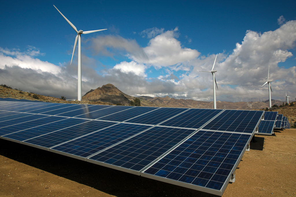 Wind and solar farm in California