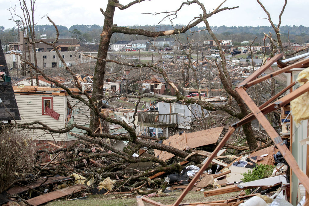 The aftermath of a tornado in Arkansas. 