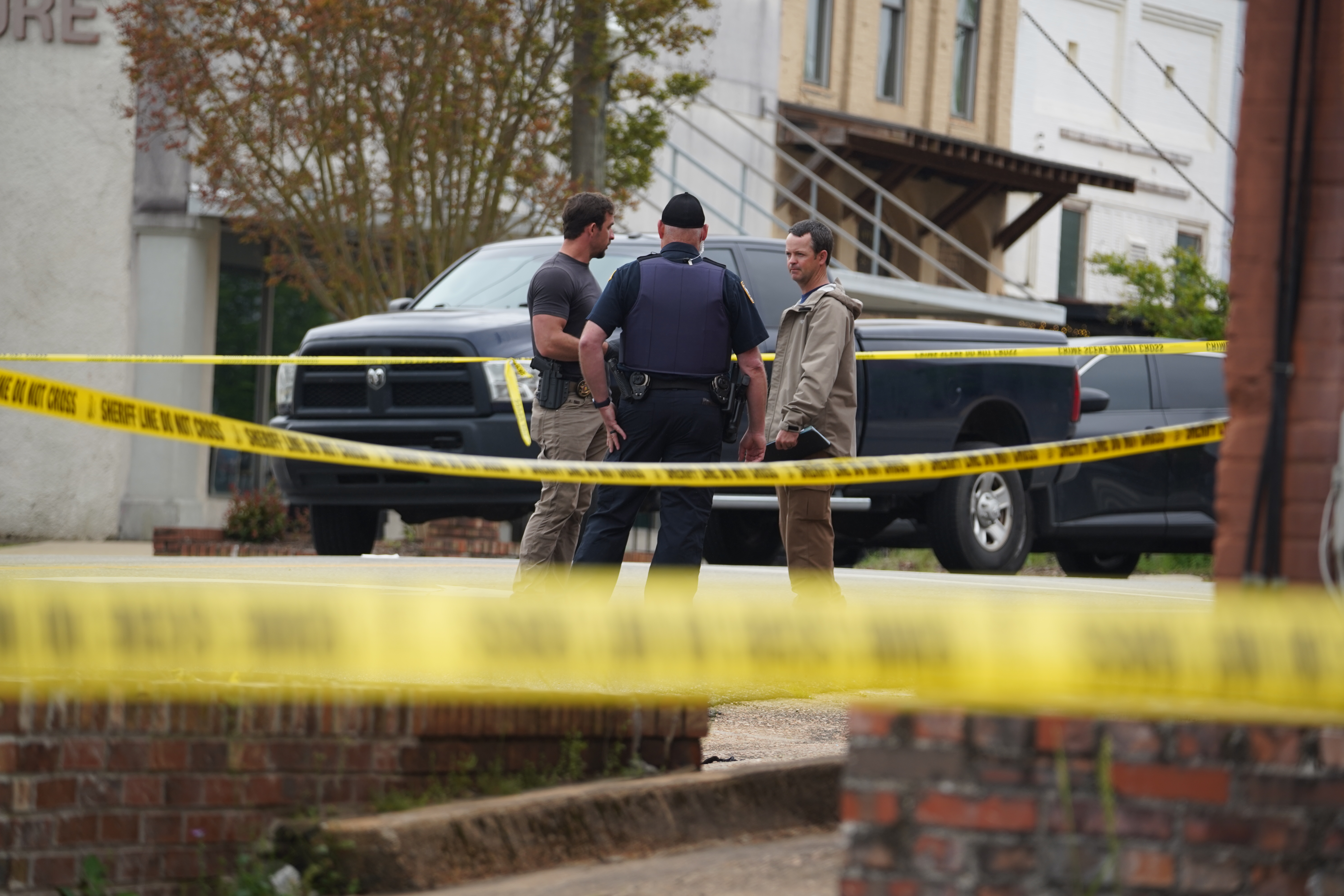 Police at the crime scene in Dadeville, Alabama