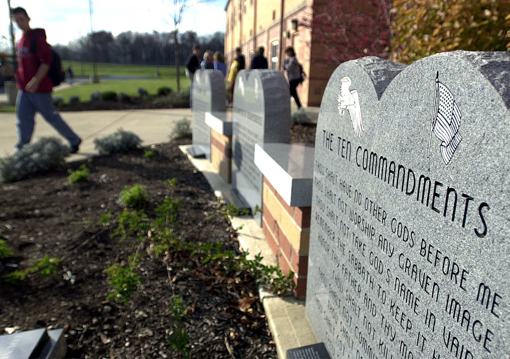 ten commandments outside ohio school