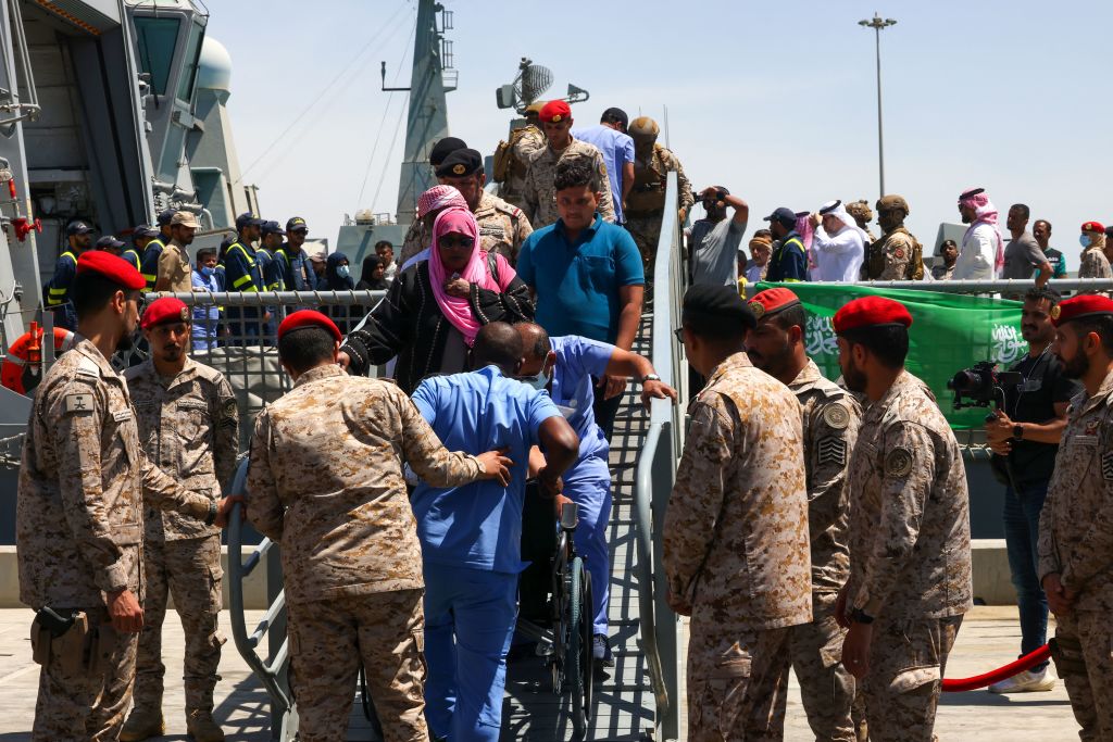Evacuees from Sudan arrive in Saudi Arabia. 