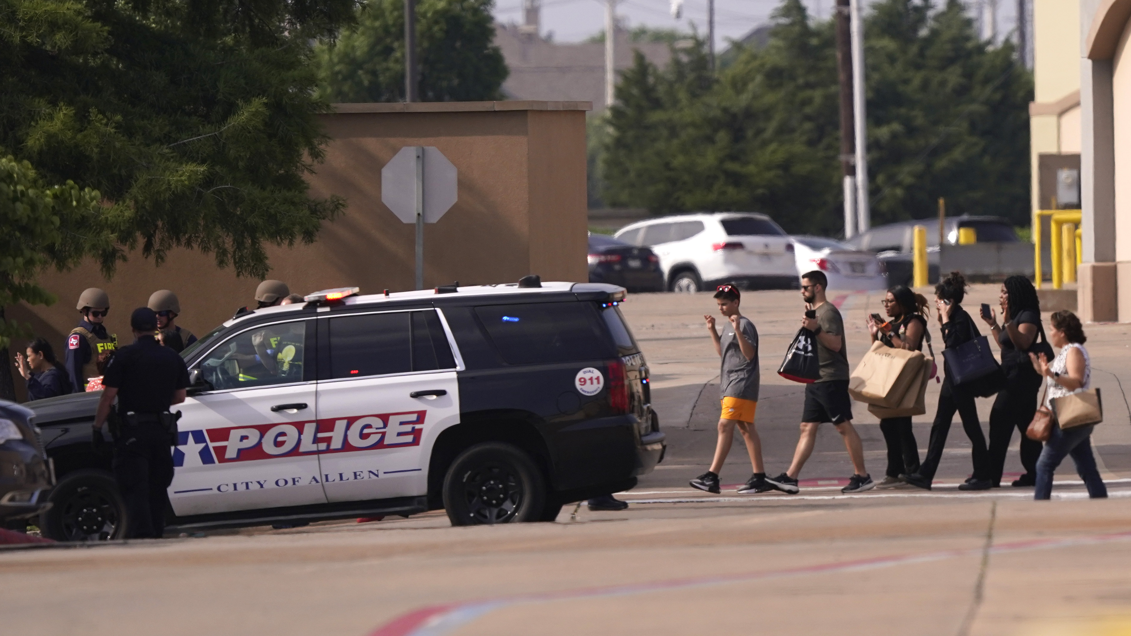 The aftermath of a mass shooting in Allen, Texas. 