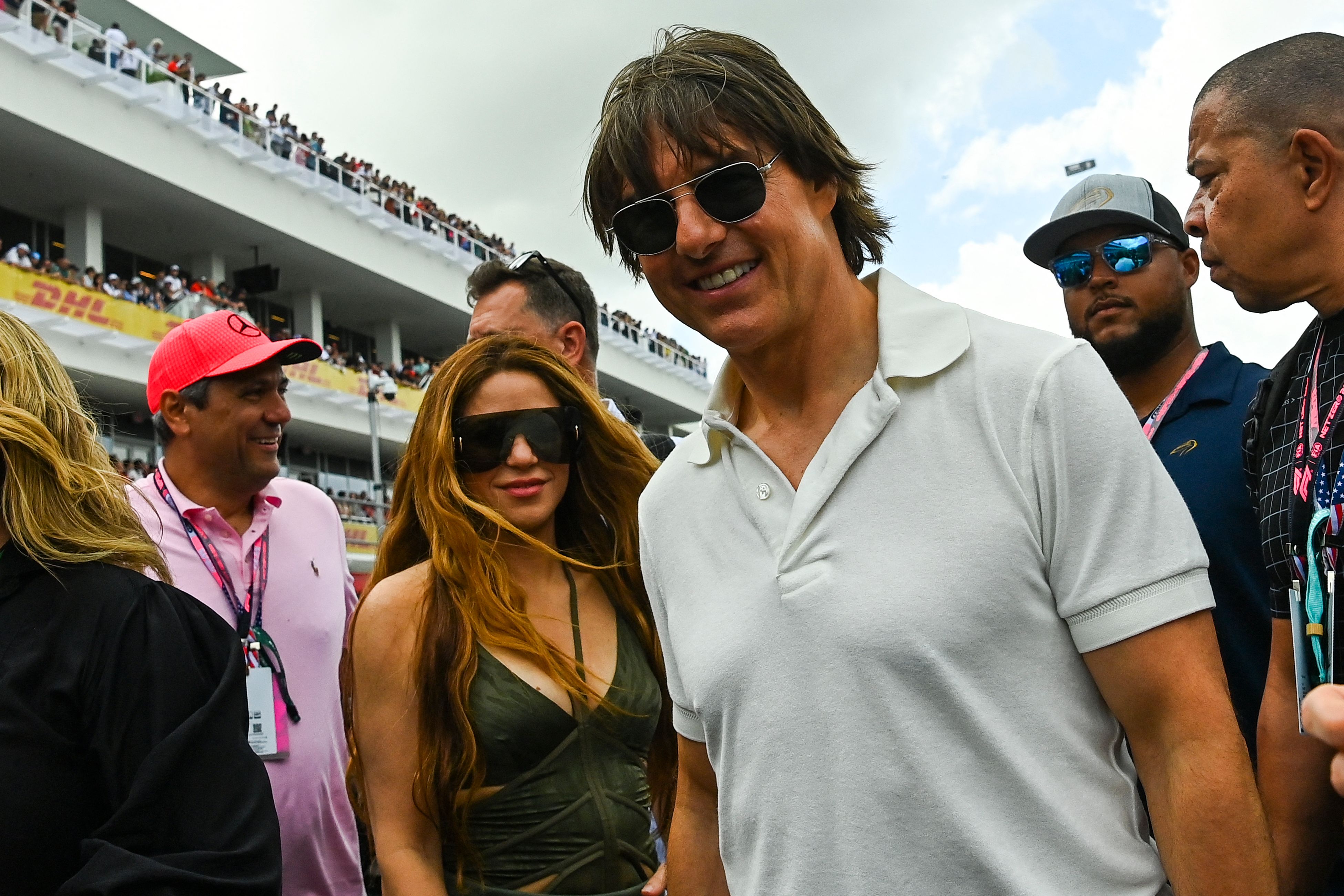 Shakira and Tom Cruise at the Miami Formula One Grand Prix