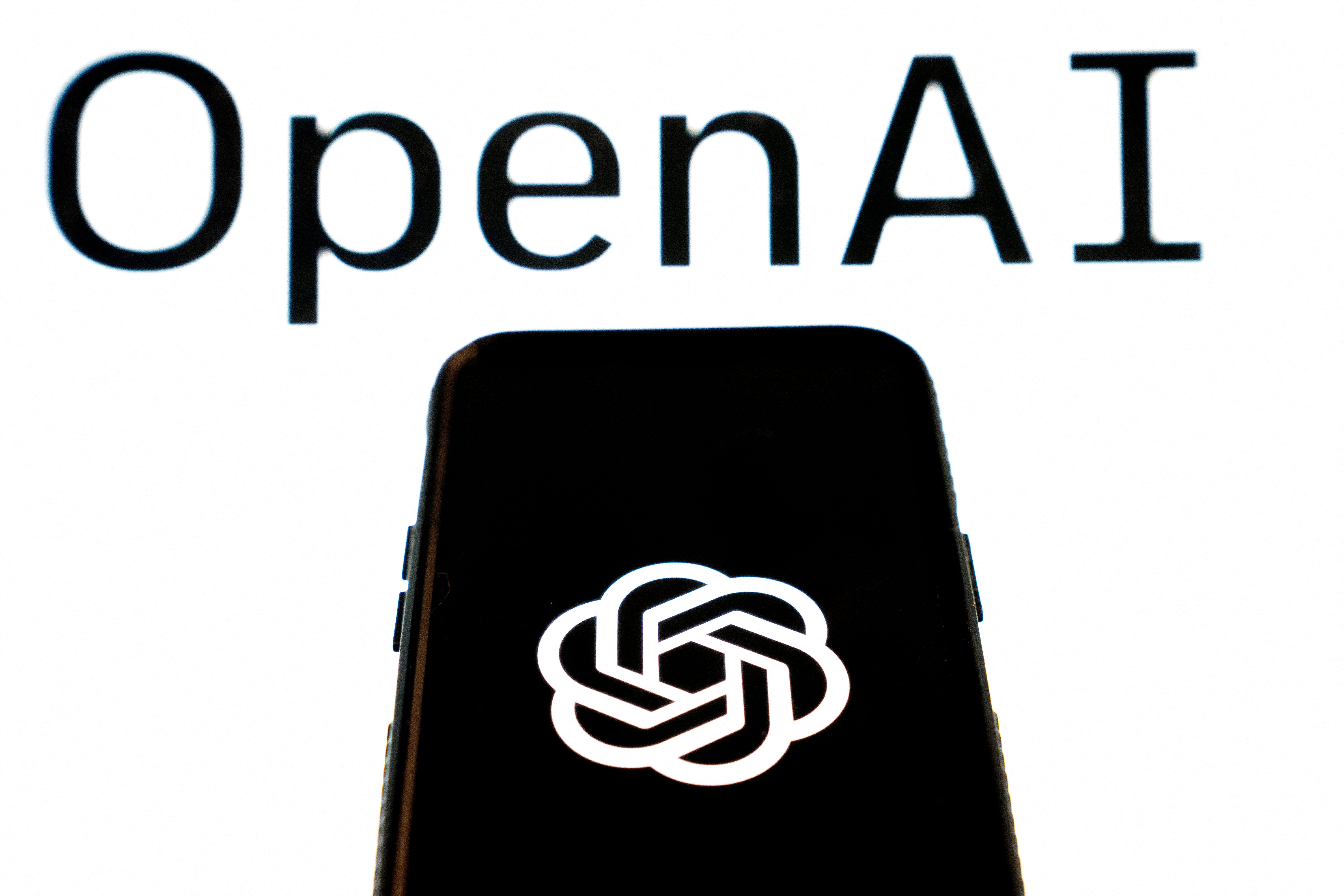 An OpenAI logo on a smartphone screen 