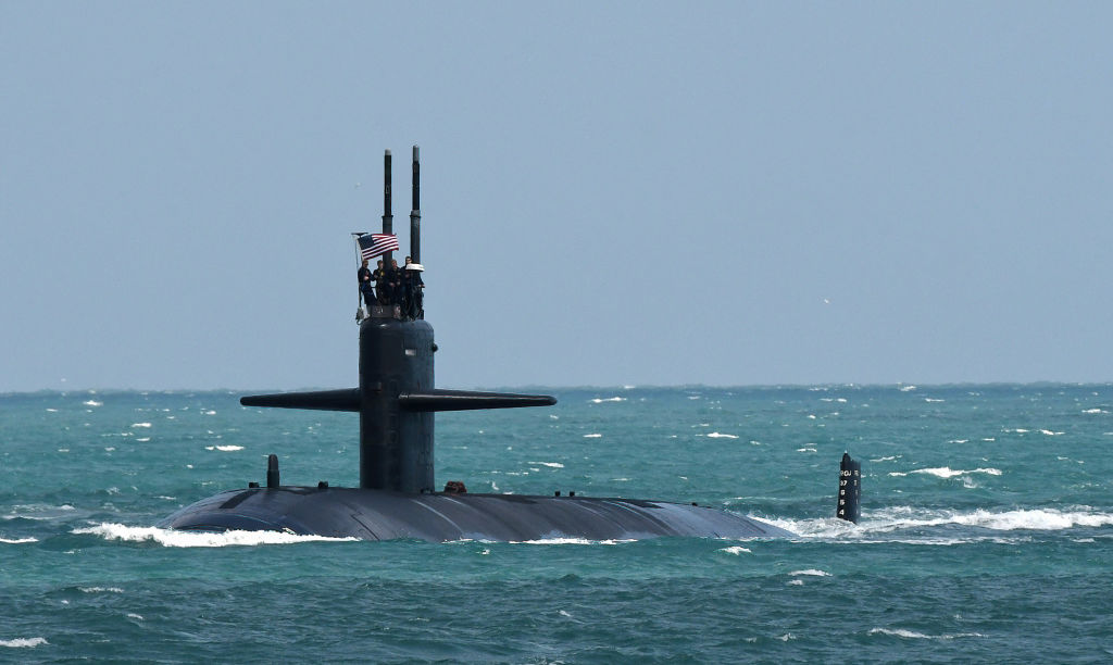 A nuclear-powered U.S. Navy submarine