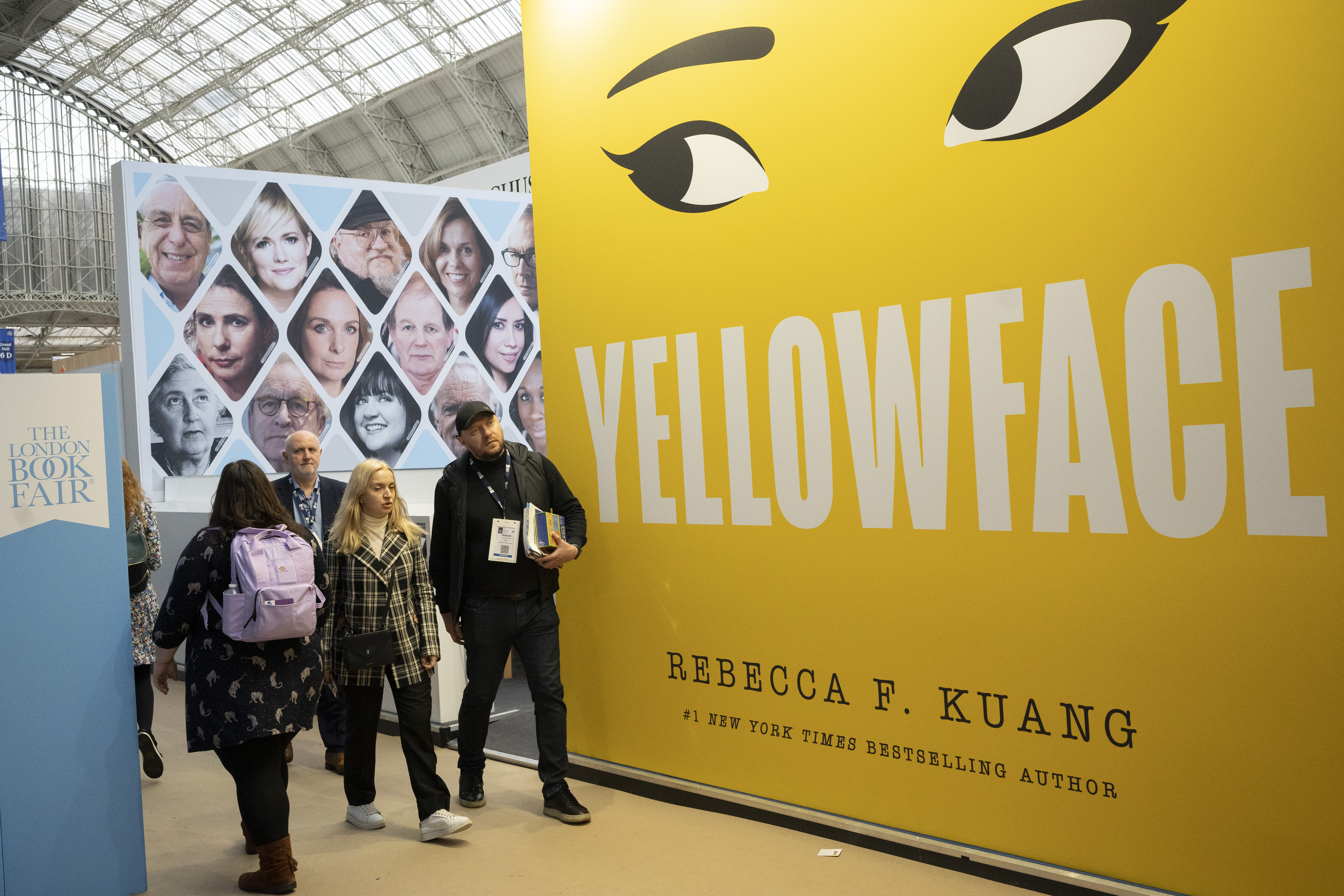 A large graphic for Rebecca Kuang&#039;s book &#039;Yellowface&#039;
