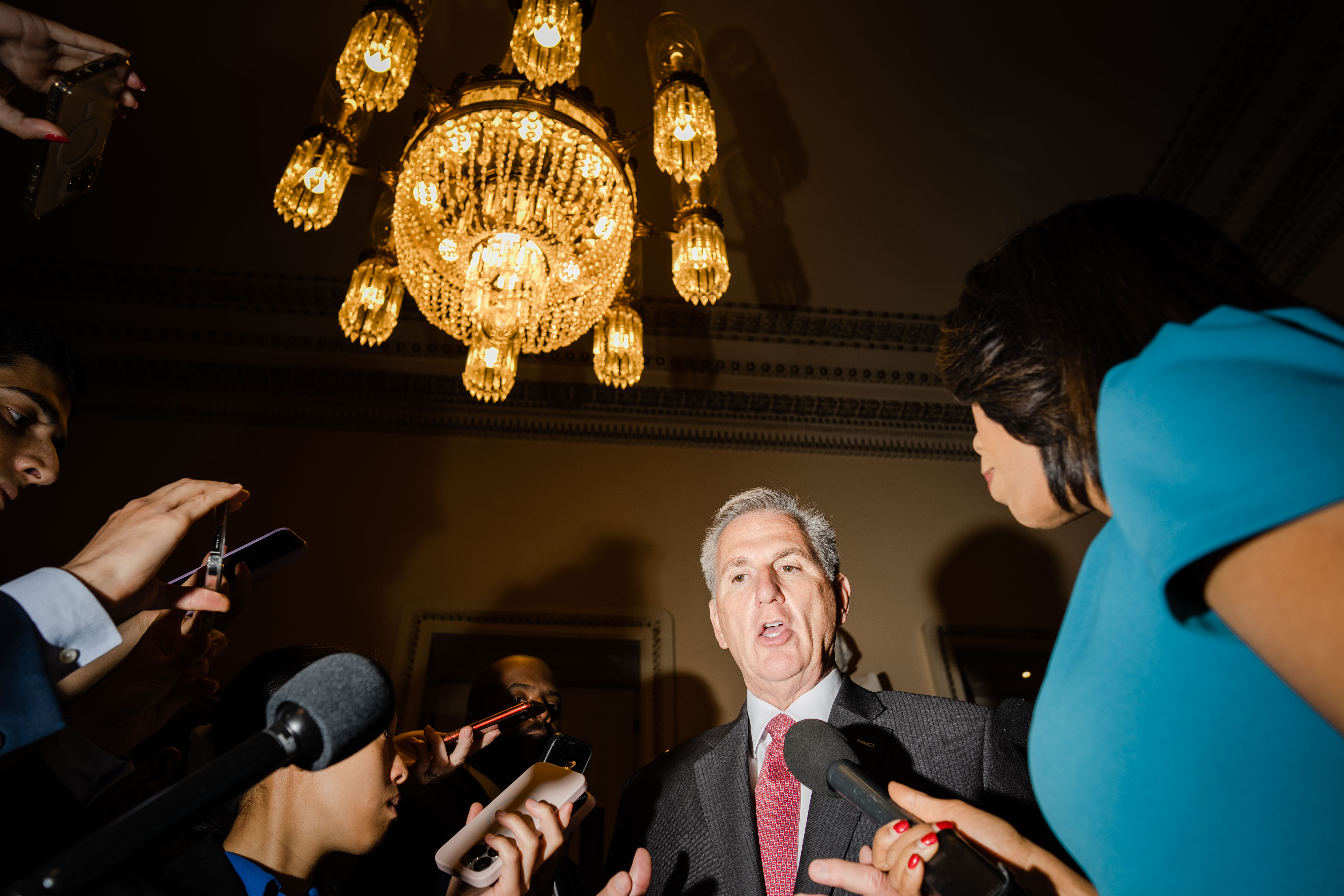 Kevin McCarthy speaking to reporters