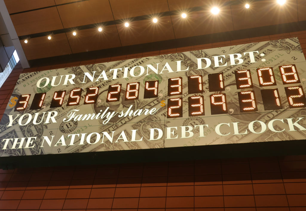 The national debt clock in midtown Manhattan. 