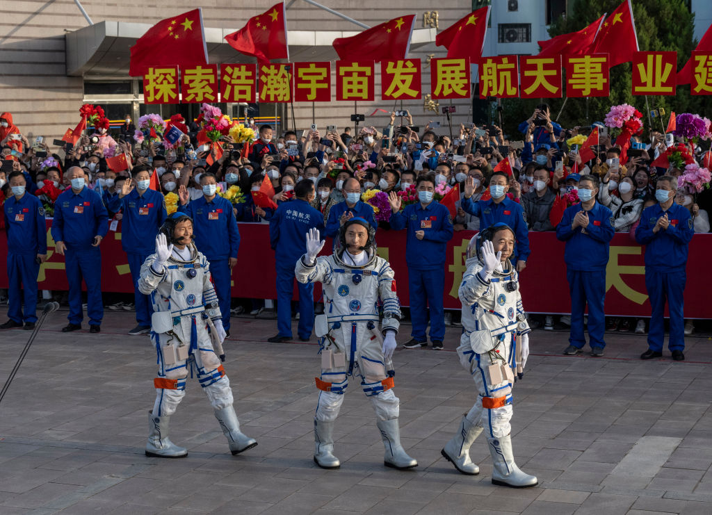 Three Shenzhou-16 astronauts.