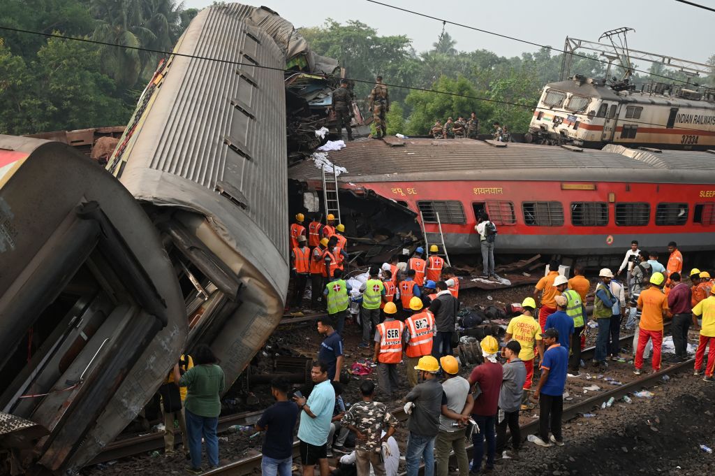 The aftermath of a deadly train crash in India. 