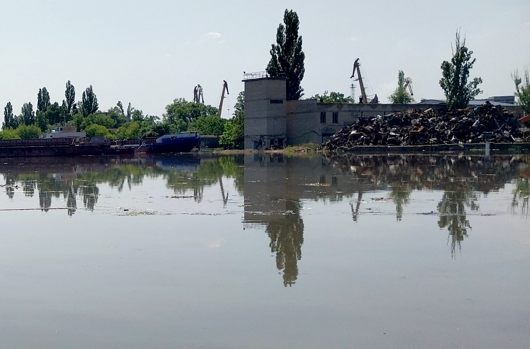 A flooded area in Ukraine