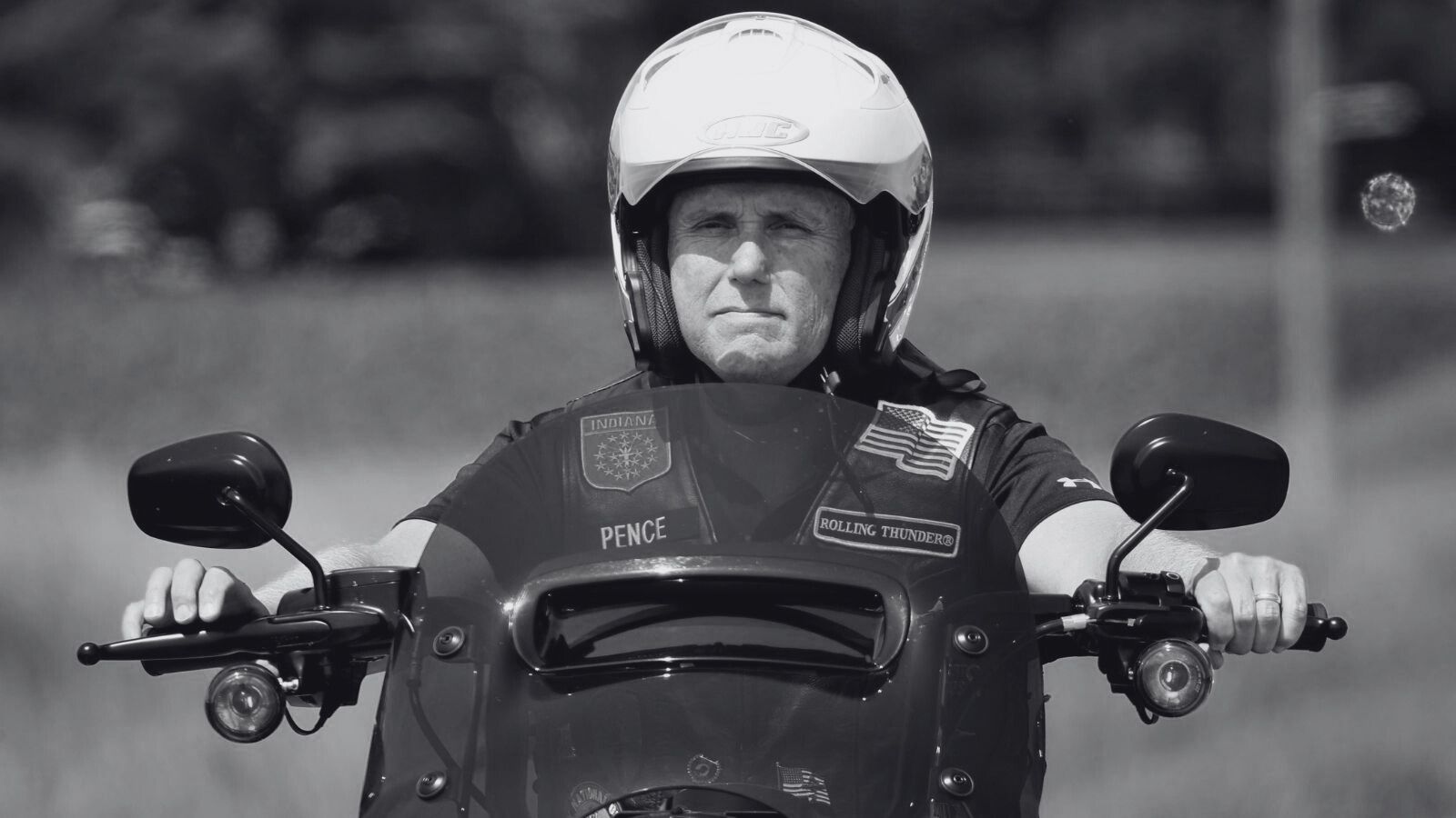 Former Vice President Mike Pence on a motorcycle