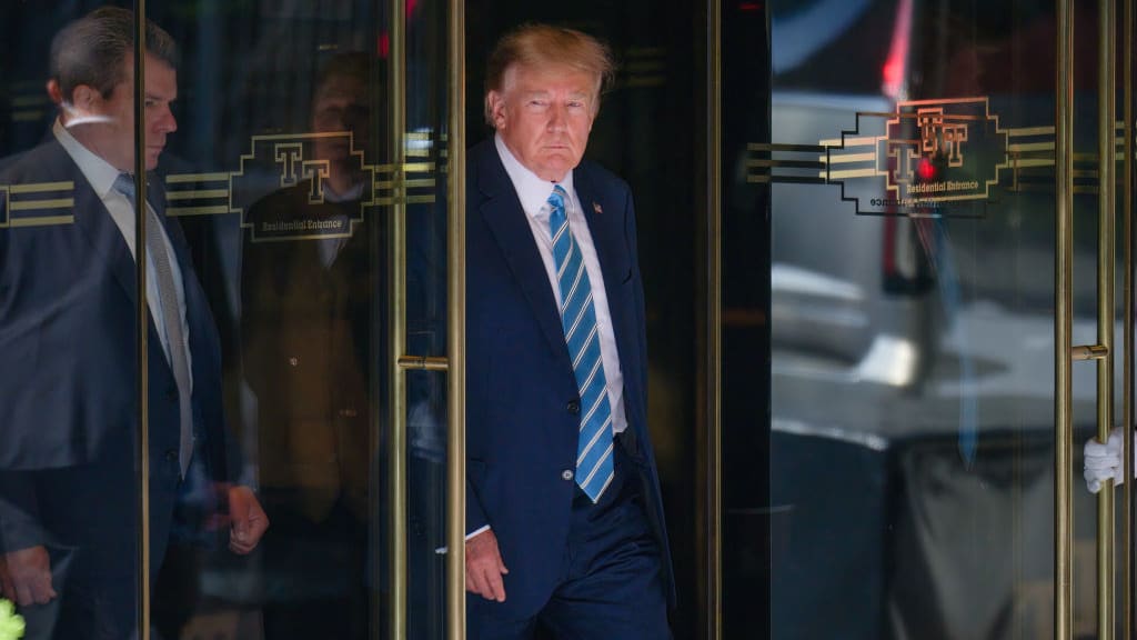 Donald Trump leaving Trump Tower in May
