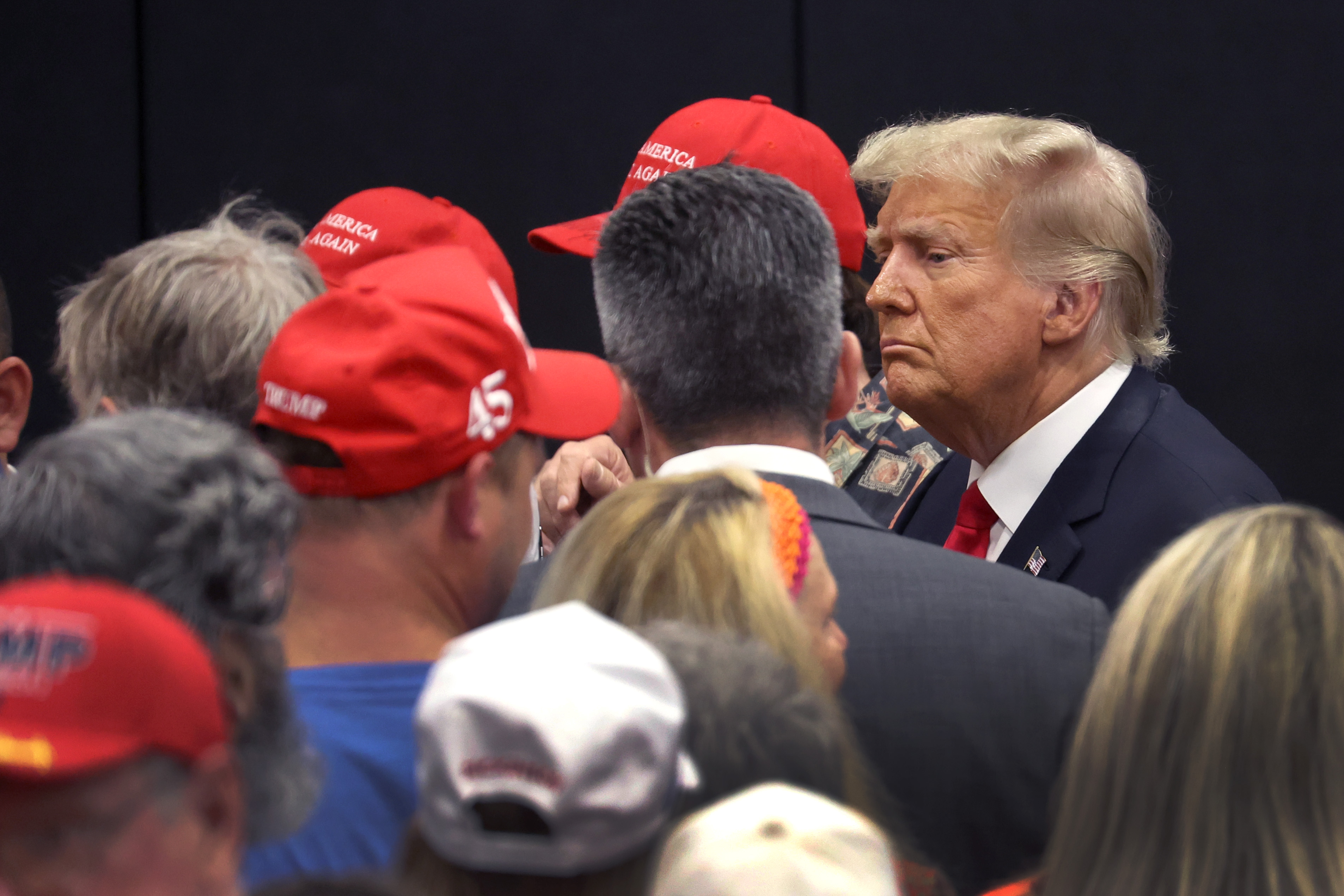Donald Trump in a crowd of supporters