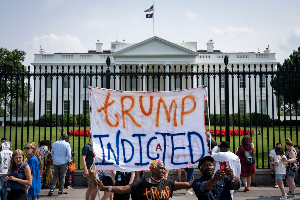 A White House protest against former President Donald Trump. 