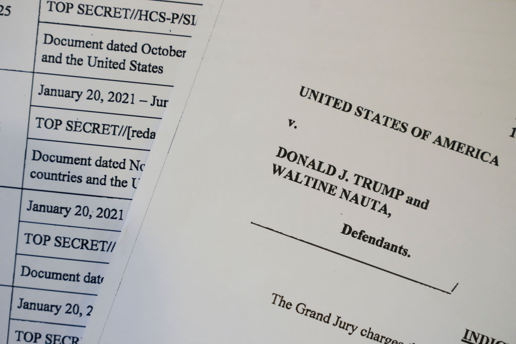 The unsealed federal indictment against Donald Trump. 