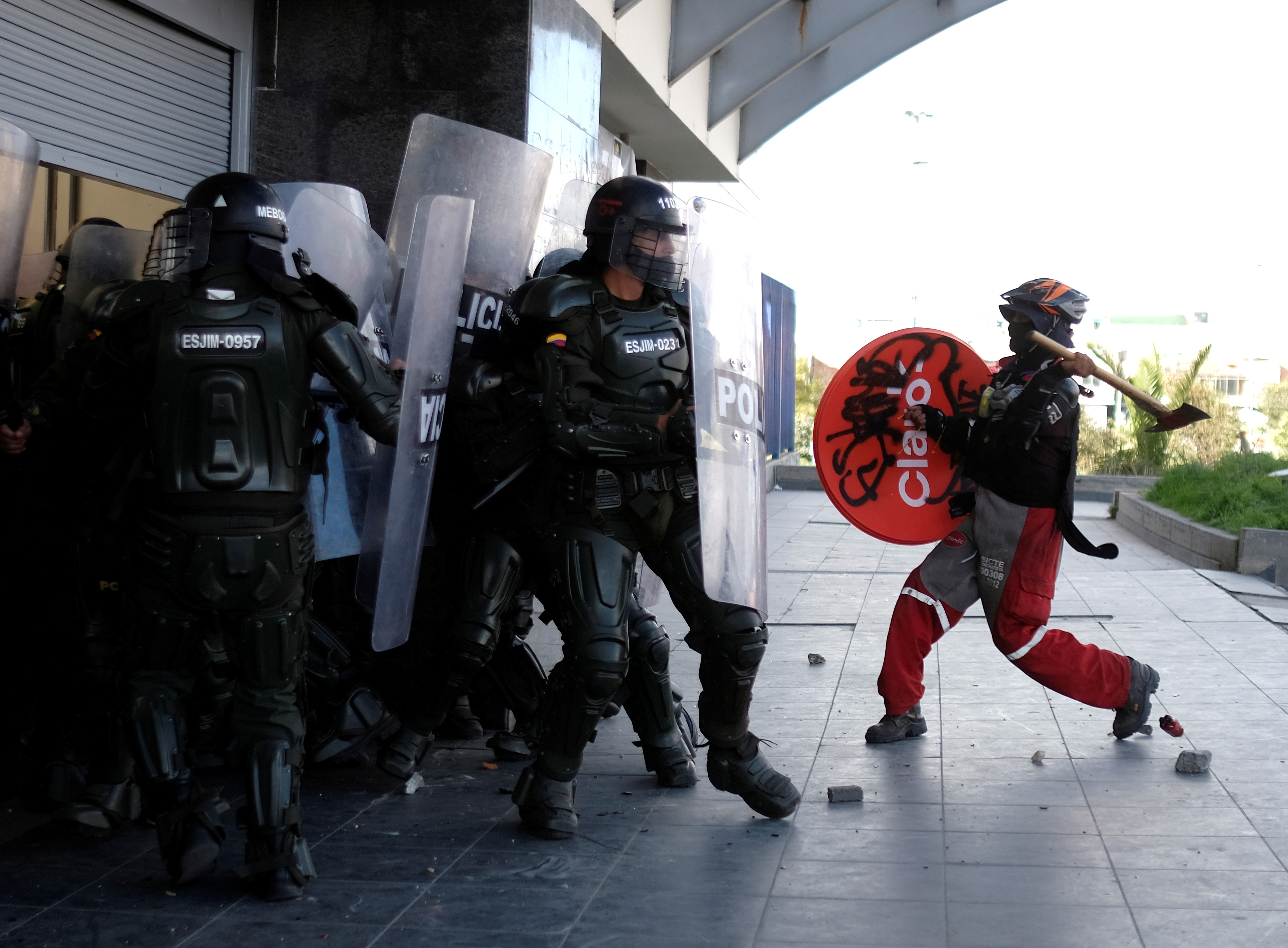 A clash in Bogota.