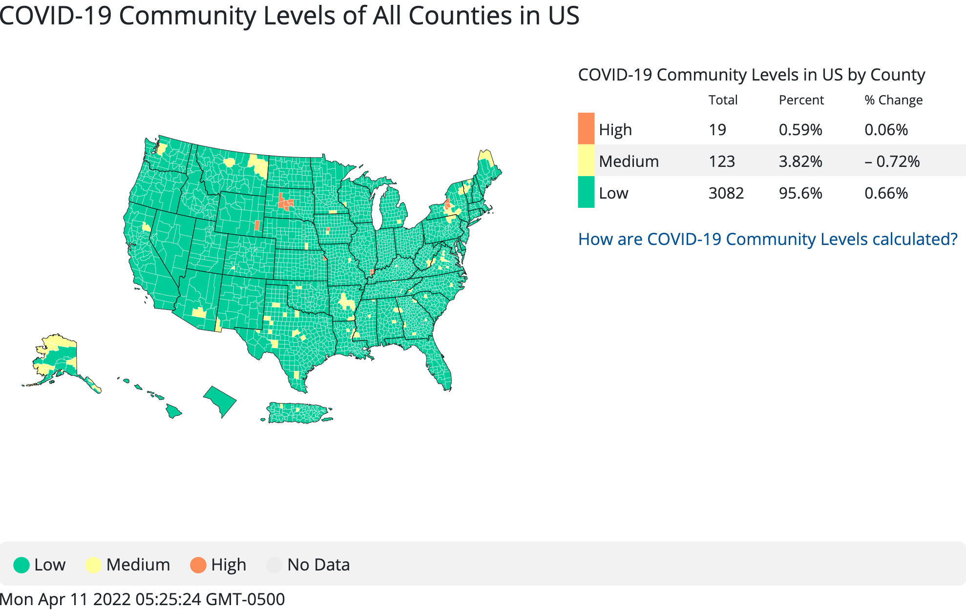 CDC COVID risk map