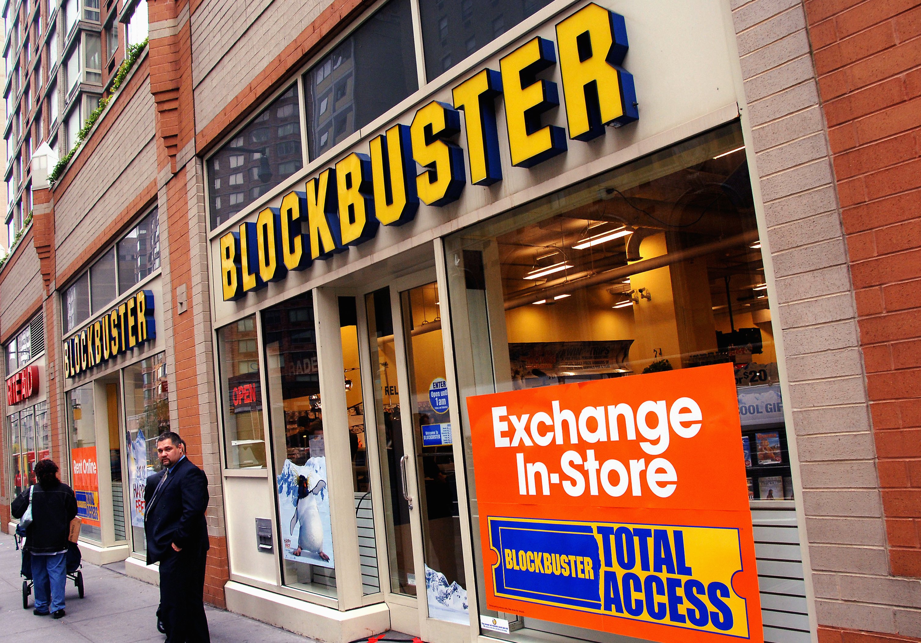 A Blockbuster store in the early 2000s.